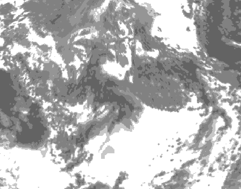 GDPS total cloud 240 hour forecast chart for Canada based on 2026/10/11 0000Z data