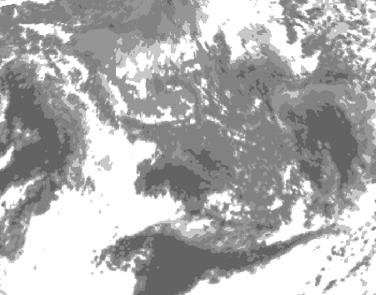 GDPS total cloud 096 hour forecast chart for Canada based on 2026/10/11 1200Z data