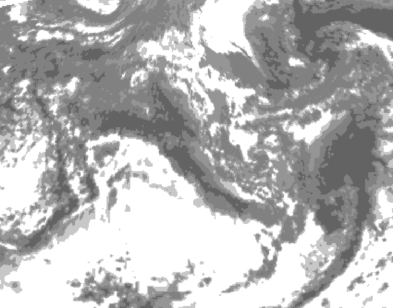 GDPS total cloud 144 hour forecast chart for Canada based on 2026/10/11 1200Z data