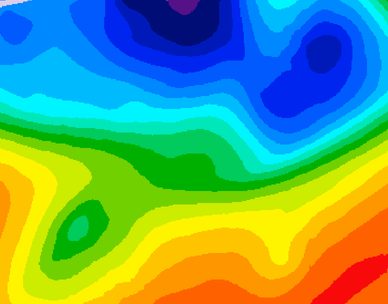 GDPS 500 millibar geopotential height 006 hour forecast chart for Canada based on 2026/10/12 0000Z data
