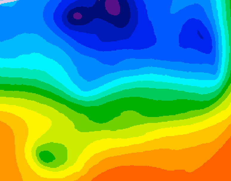 GDPS 500 millibar geopotential height 036 hour forecast chart for Canada based on 2026/10/12 0000Z data