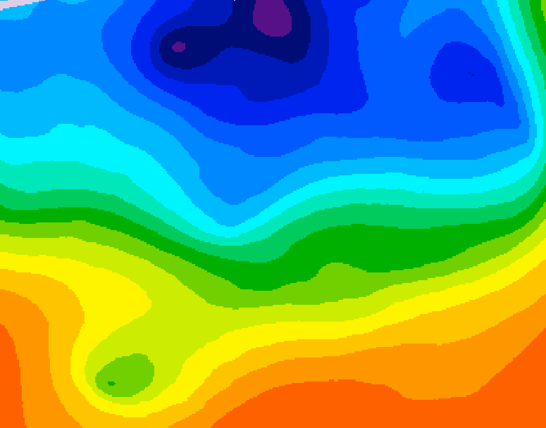 GDPS 500 millibar geopotential height 042 hour forecast chart for Canada based on 2026/10/12 0000Z data