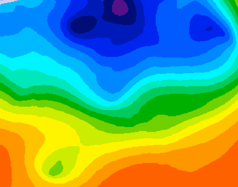 GDPS 500 millibar geopotential height 048 hour forecast chart for Canada based on 2026/10/12 0000Z data