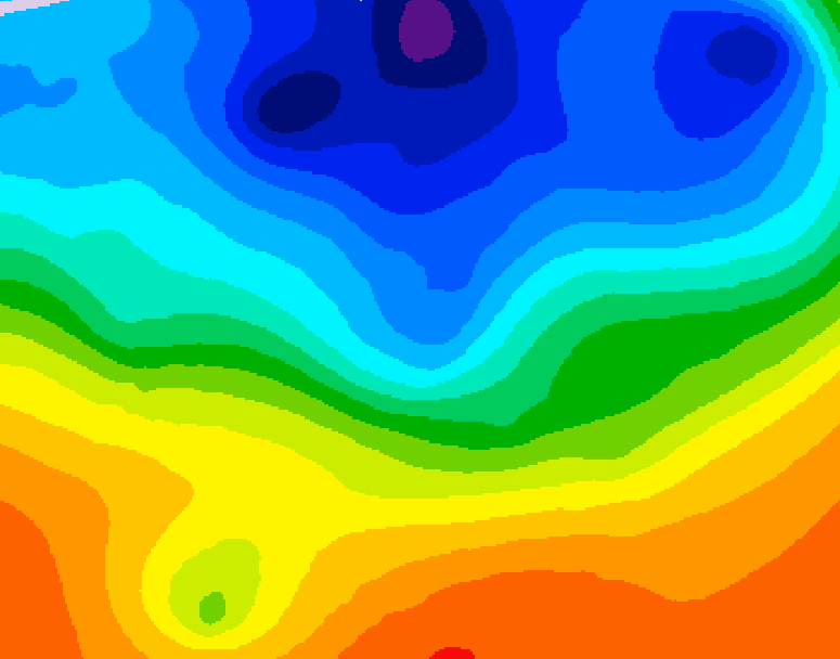 GDPS 500 millibar geopotential height 054 hour forecast chart for Canada based on 2026/10/12 0000Z data