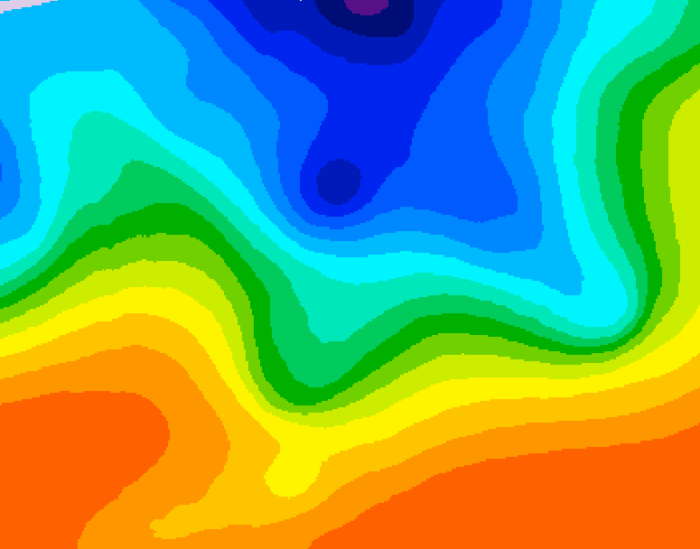 GDPS 500 millibar geopotential height 090 hour forecast chart for Canada based on 2026/10/12 0000Z data