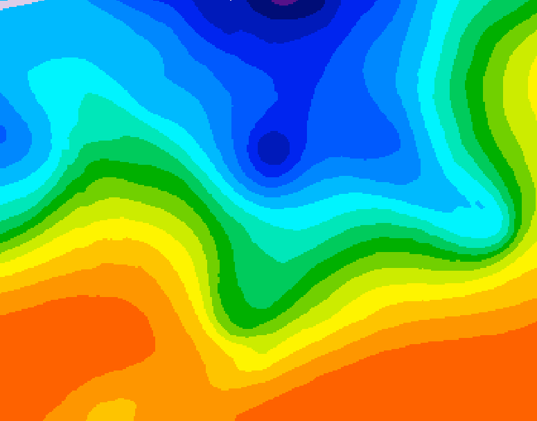 GDPS 500 millibar geopotential height 096 hour forecast chart for Canada based on 2026/10/12 0000Z data
