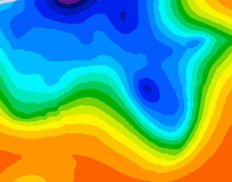 GDPS 500 millibar geopotential height 132 hour forecast chart for Canada based on 2026/10/12 0000Z data