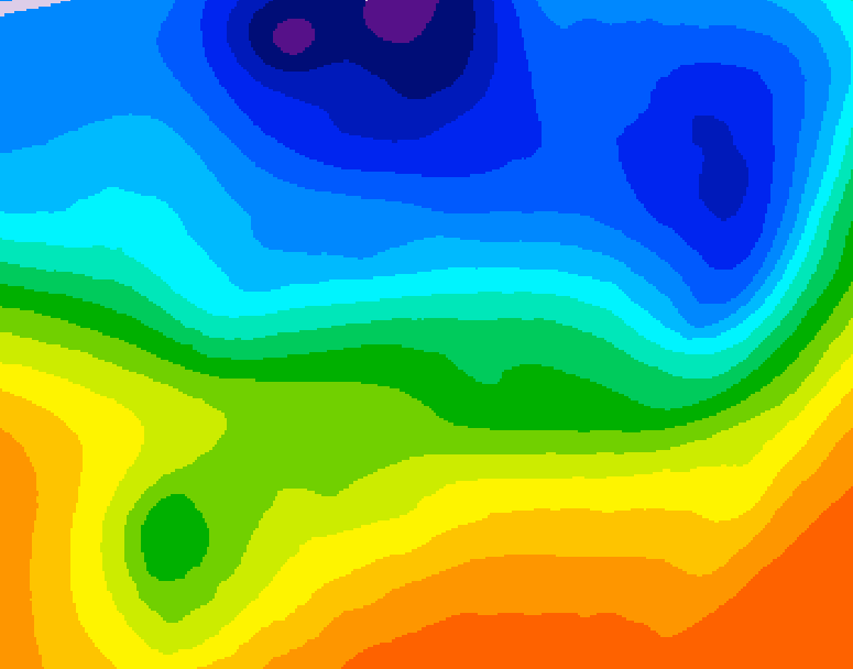 GDPS 500 millibar geopotential height 012 hour forecast chart for Canada based on 2026/10/12 1200Z data