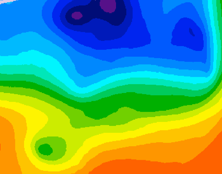 GDPS 500 millibar geopotential height 024 hour forecast chart for Canada based on 2026/10/12 1200Z data