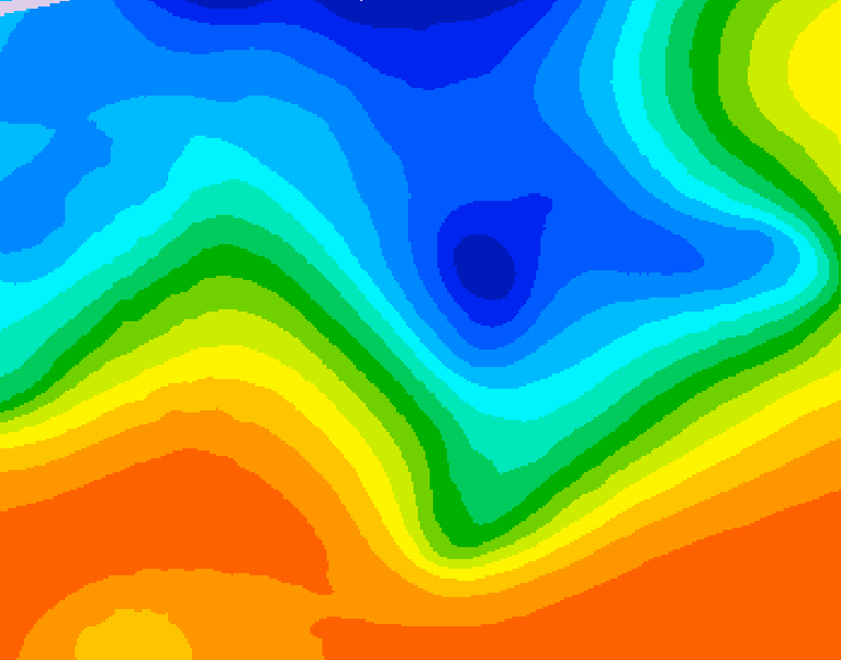 GDPS 500 millibar geopotential height 096 hour forecast chart for Canada based on 2026/10/12 1200Z data