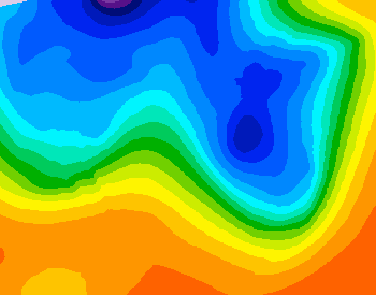 GDPS 500 millibar geopotential height 120 hour forecast chart for Canada based on 2026/10/12 1200Z data