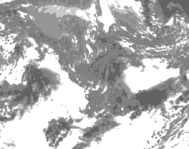 GDPS total cloud 054 hour forecast chart for Canada based on 2026/10/12 0000Z data