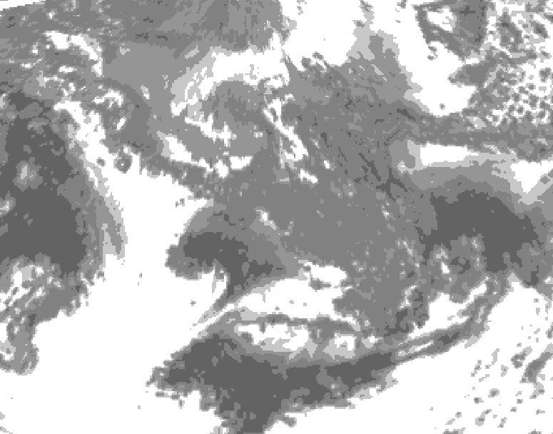 GDPS total cloud 078 hour forecast chart for Canada based on 2026/10/12 0000Z data