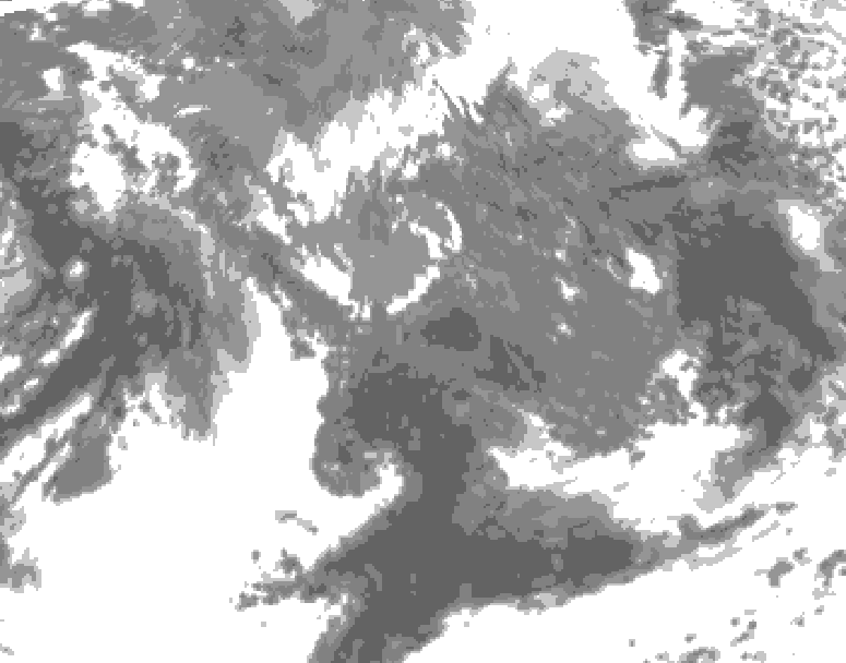 GDPS total cloud 090 hour forecast chart for Canada based on 2026/10/12 0000Z data