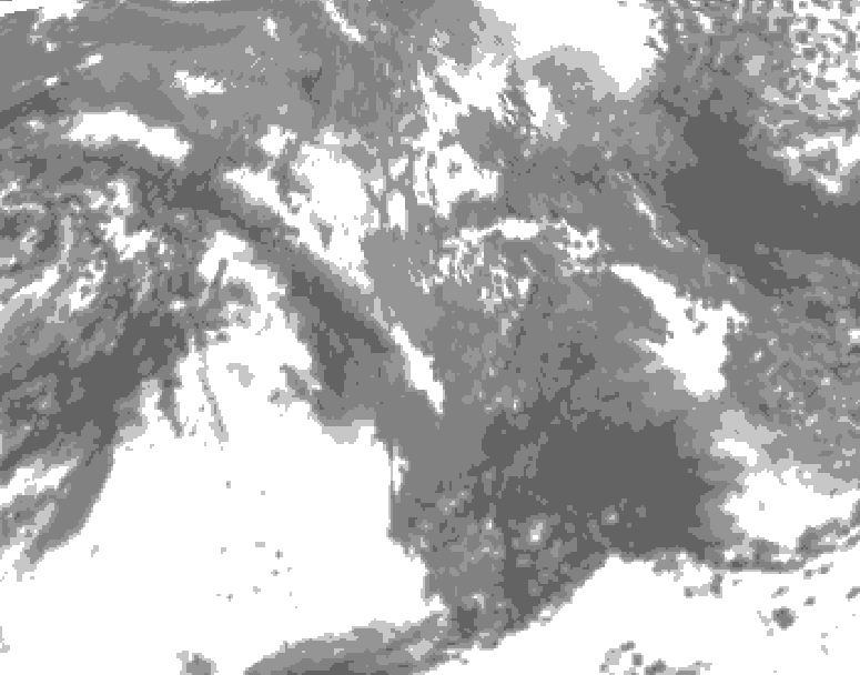 GDPS total cloud 108 hour forecast chart for Canada based on 2026/10/12 0000Z data