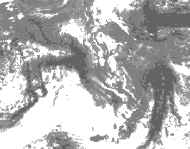 GDPS total cloud 132 hour forecast chart for Canada based on 2026/10/12 0000Z data