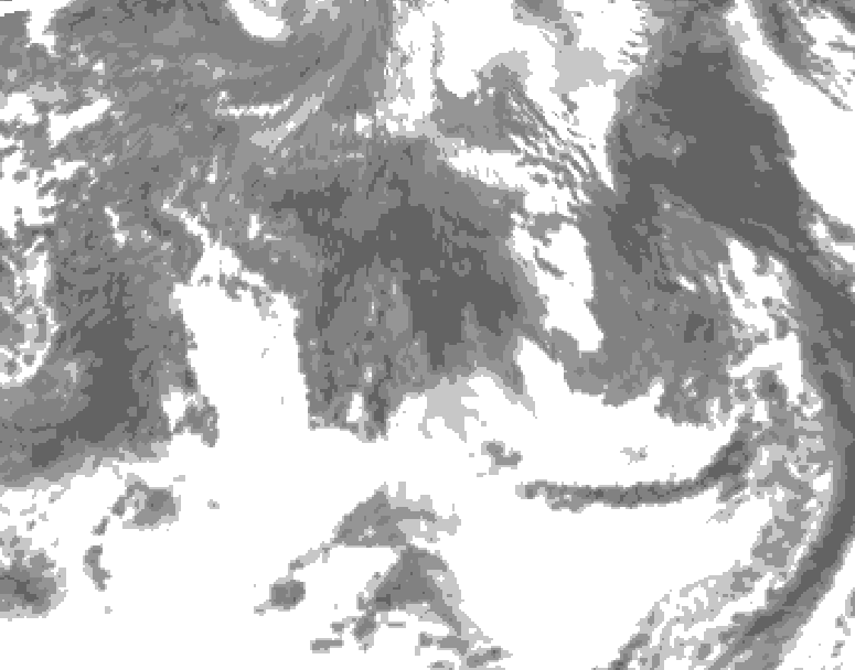 GDPS total cloud 162 hour forecast chart for Canada based on 2026/10/12 0000Z data