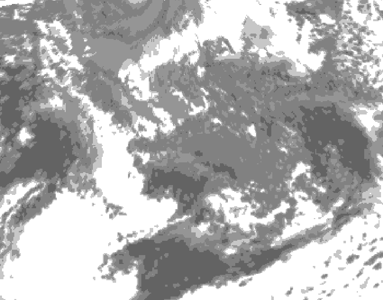 GDPS total cloud 072 hour forecast chart for Canada based on 2026/10/12 1200Z data