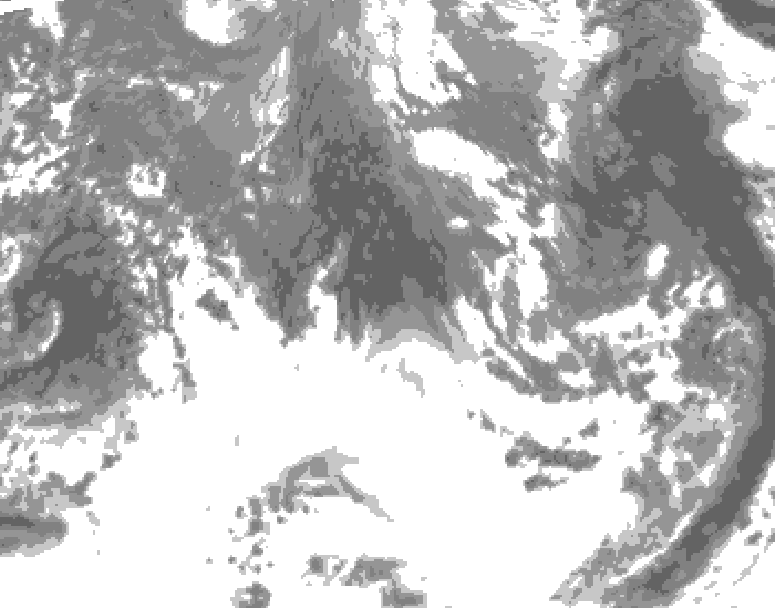 GDPS total cloud 144 hour forecast chart for Canada based on 2026/10/12 1200Z data