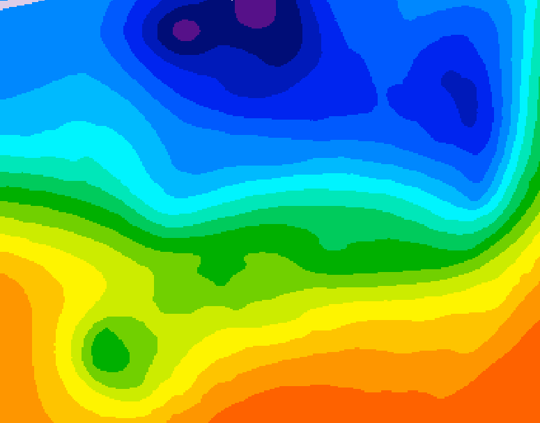 GDPS 500 millibar geopotential height 006 hour forecast chart for Canada based on 2026/10/13 0000Z data