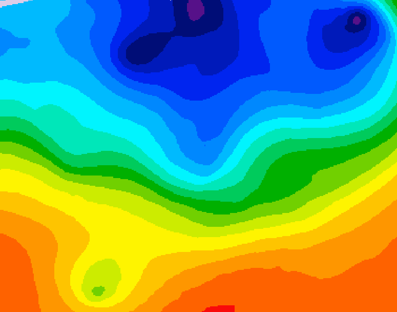 GDPS 500 millibar geopotential height 030 hour forecast chart for Canada based on 2026/10/13 0000Z data