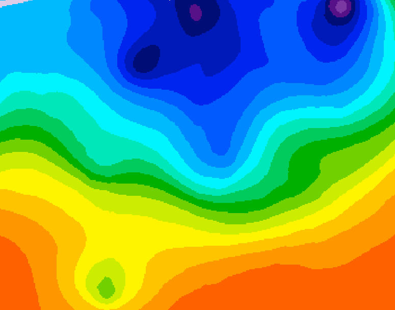 GDPS 500 millibar geopotential height 036 hour forecast chart for Canada based on 2026/10/13 0000Z data