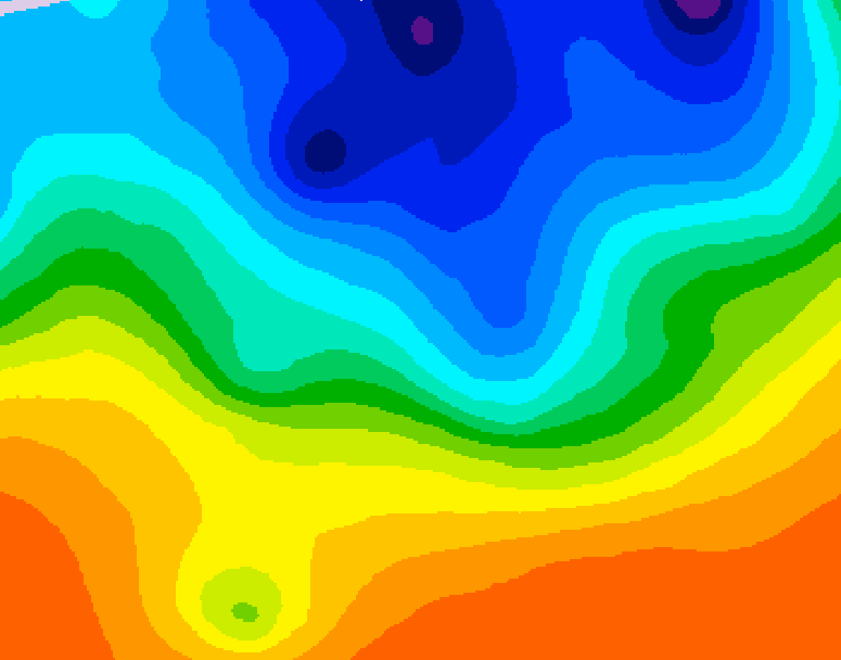 GDPS 500 millibar geopotential height 042 hour forecast chart for Canada based on 2026/10/13 0000Z data