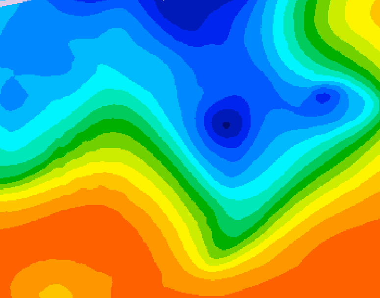 GDPS 500 millibar geopotential height 090 hour forecast chart for Canada based on 2026/10/13 0000Z data