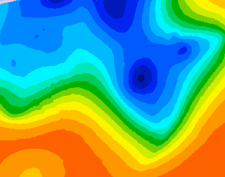 GDPS 500 millibar geopotential height 102 hour forecast chart for Canada based on 2026/10/13 0000Z data