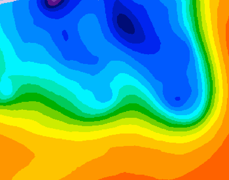 GDPS 500 millibar geopotential height 132 hour forecast chart for Canada based on 2026/10/13 0000Z data