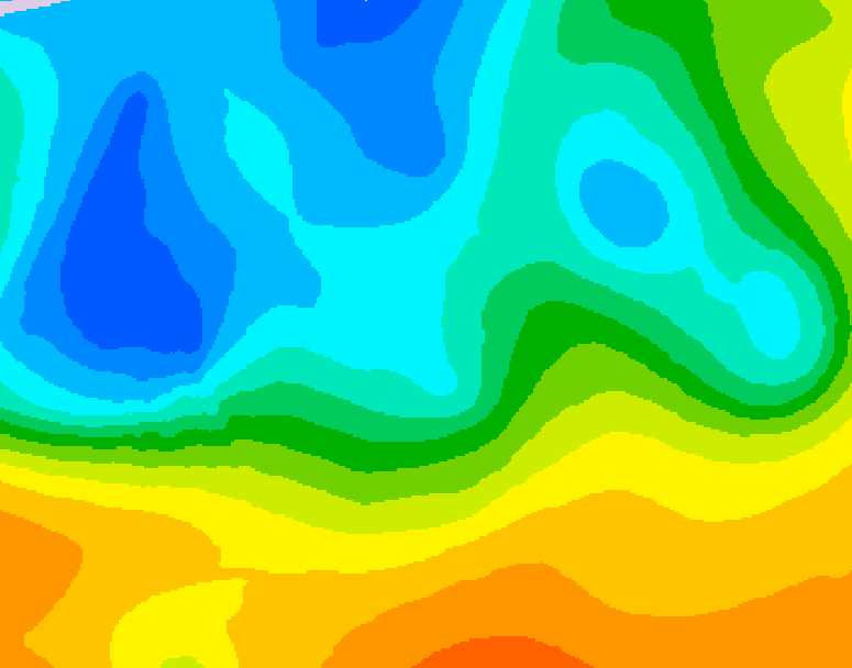 GDPS 500 millibar geopotential height 222 hour forecast chart for Canada based on 2026/10/13 0000Z data
