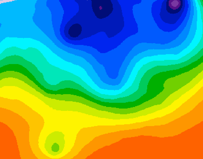 GDPS 500 millibar geopotential height 024 hour forecast chart for Canada based on 2026/10/13 1200Z data