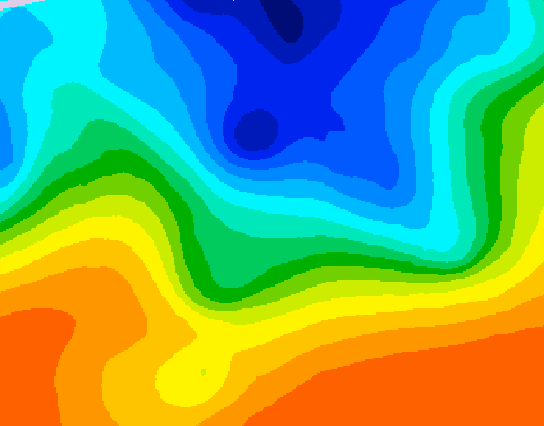 GDPS 500 millibar geopotential height 048 hour forecast chart for Canada based on 2026/10/13 1200Z data