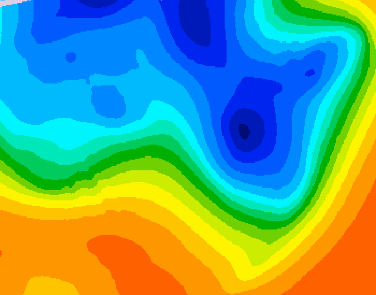 GDPS 500 millibar geopotential height 096 hour forecast chart for Canada based on 2026/10/13 1200Z data