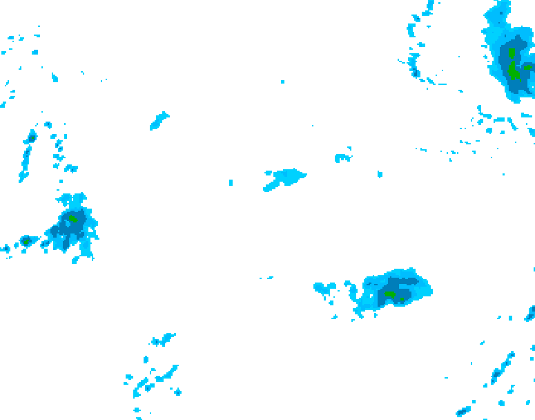 GDPS precipitation 018 hour forecast chart for Canada based on 2026/10/13 0000Z data