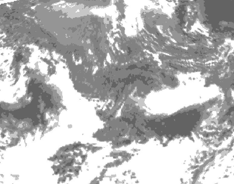 GDPS total cloud 024 hour forecast chart for Canada based on 2026/10/13 0000Z data