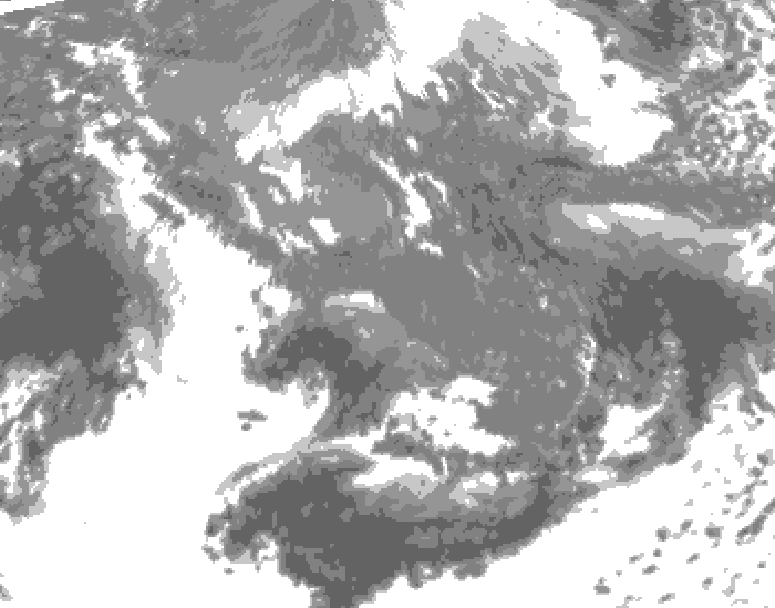 GDPS total cloud 054 hour forecast chart for Canada based on 2026/10/13 0000Z data