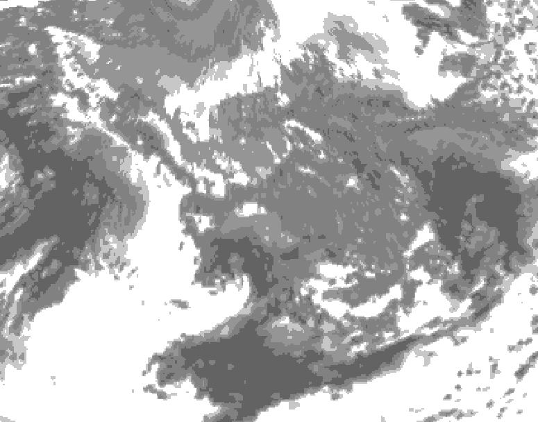 GDPS total cloud 060 hour forecast chart for Canada based on 2026/10/13 0000Z data
