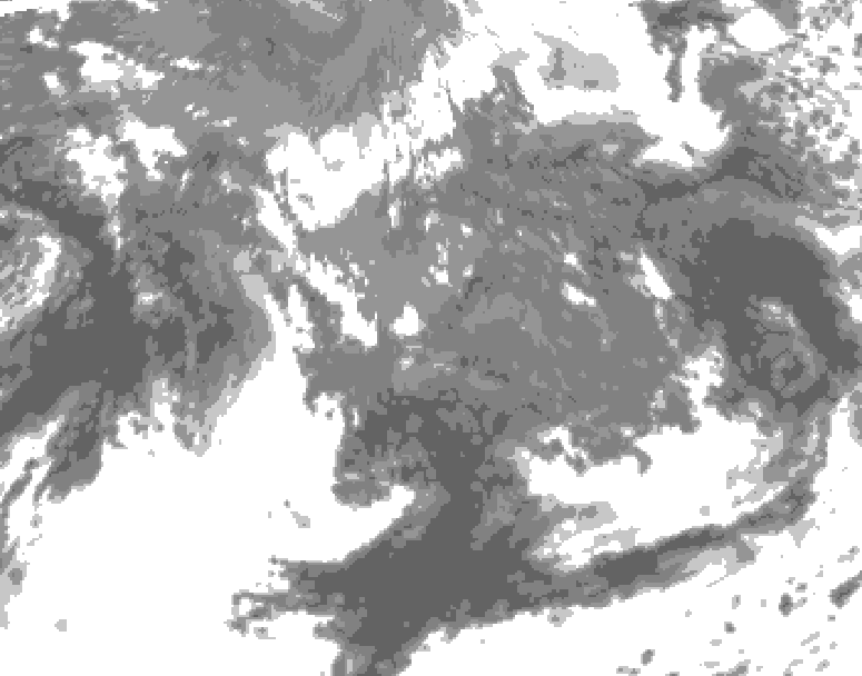GDPS total cloud 066 hour forecast chart for Canada based on 2026/10/13 0000Z data