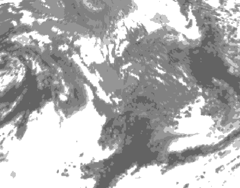 GDPS total cloud 072 hour forecast chart for Canada based on 2026/10/13 0000Z data