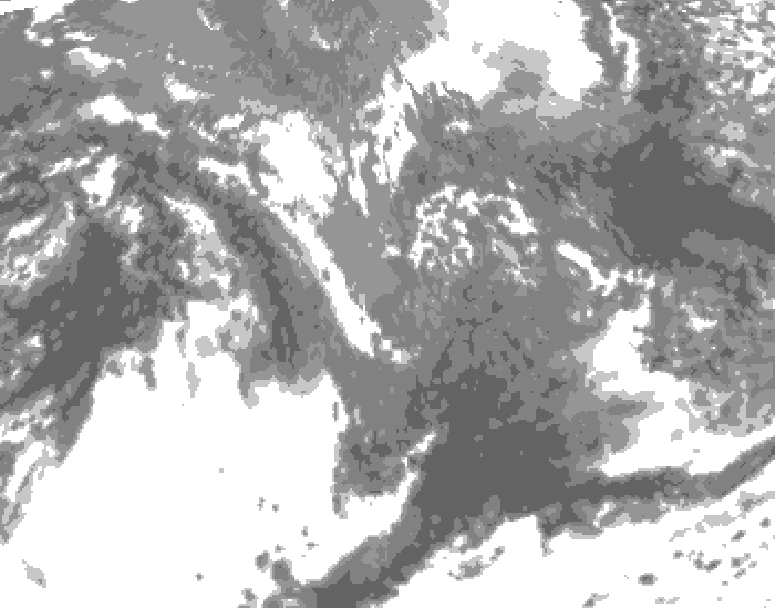 GDPS total cloud 078 hour forecast chart for Canada based on 2026/10/13 0000Z data