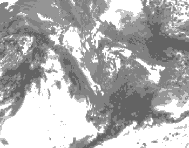 GDPS total cloud 084 hour forecast chart for Canada based on 2026/10/13 0000Z data
