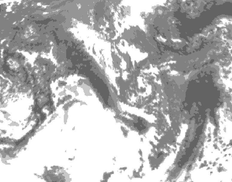 GDPS total cloud 108 hour forecast chart for Canada based on 2026/10/13 0000Z data