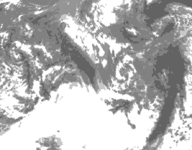 GDPS total cloud 114 hour forecast chart for Canada based on 2026/10/13 0000Z data
