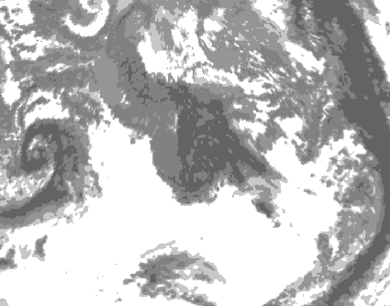 GDPS total cloud 144 hour forecast chart for Canada based on 2026/10/13 0000Z data