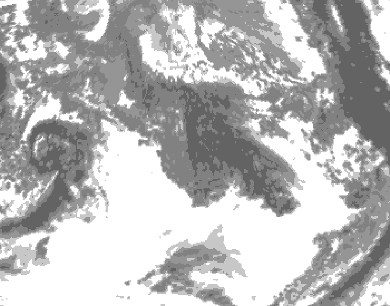 GDPS total cloud 150 hour forecast chart for Canada based on 2026/10/13 0000Z data