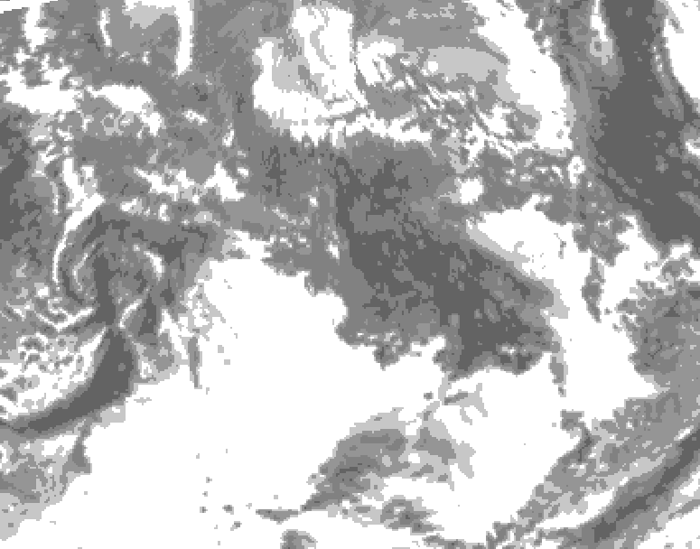 GDPS total cloud 156 hour forecast chart for Canada based on 2026/10/13 0000Z data