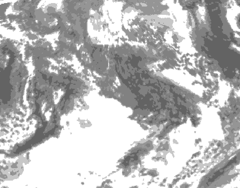 GDPS total cloud 162 hour forecast chart for Canada based on 2026/10/13 0000Z data