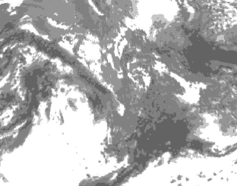 GDPS total cloud 072 hour forecast chart for Canada based on 2026/10/13 1200Z data