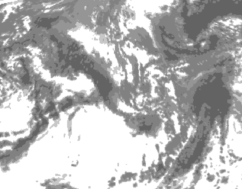 GDPS total cloud 096 hour forecast chart for Canada based on 2026/10/13 1200Z data